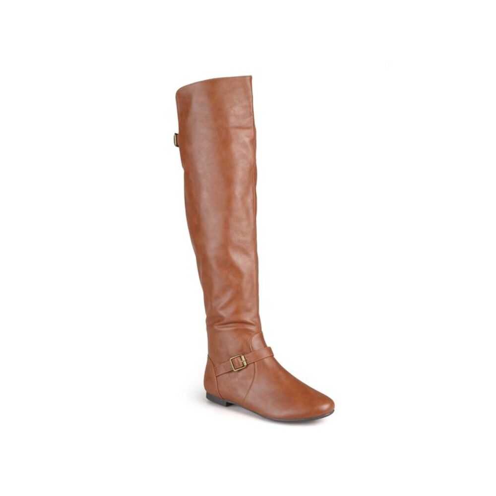JOURNEE COLLECTION Womens Chestnut Brown Zipper Accent Loft Riding Boot 7